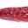 Close-up of a red decorative tassel with shiny strands.