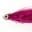 Close-up of a shiny purple fishing lure with a silver eye.