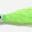 Bright green fishing lure with a hook and eyelet.