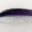 A close-up of a painted eyebrow with purple and white colors.